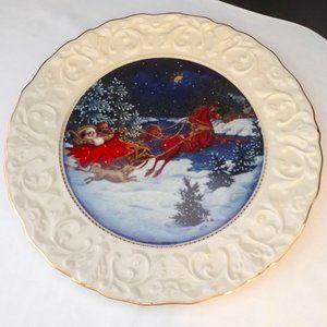 Lenox/Lynn Bywater's MIDNIGHT SLEIGH RIDE Xmas charger/#1565/boxed/1993